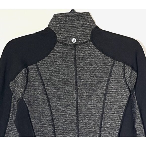Lululemon Run U-Turn Mini Check Pique Black White Reversible Zip Pullover - Picture 13 of 15